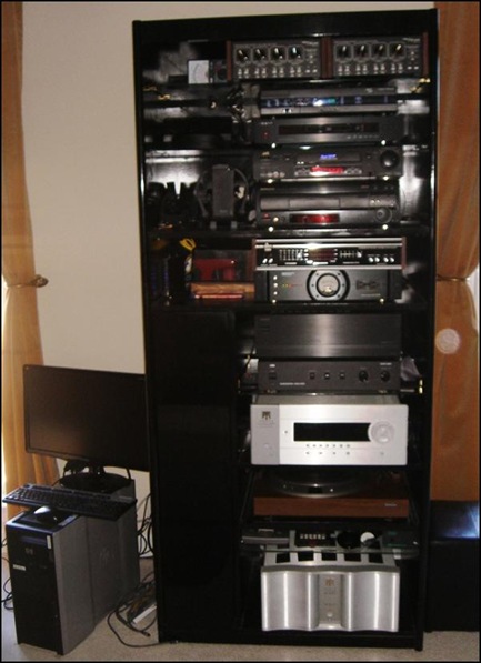 Home-Theater/Testing Hardware, Sony 4K server at left of rack